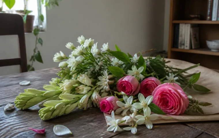 Rosa, jasmim, tuberosa e flor de laranjeira formando um buquê de perfumaria